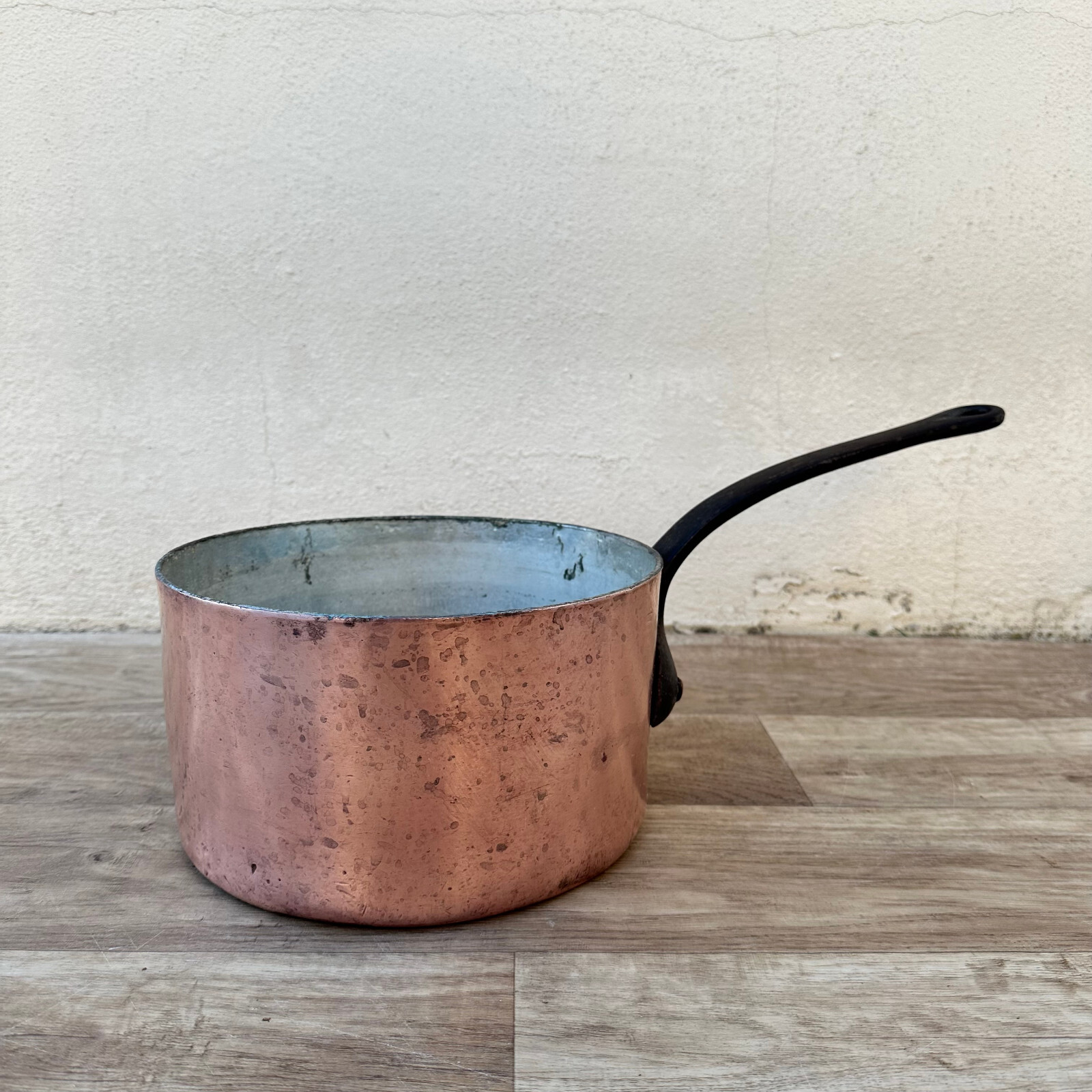 OLD copper pan French tin lining 9″ 3mm thick 4.1kg DEHILLERIN PARIS 0703233