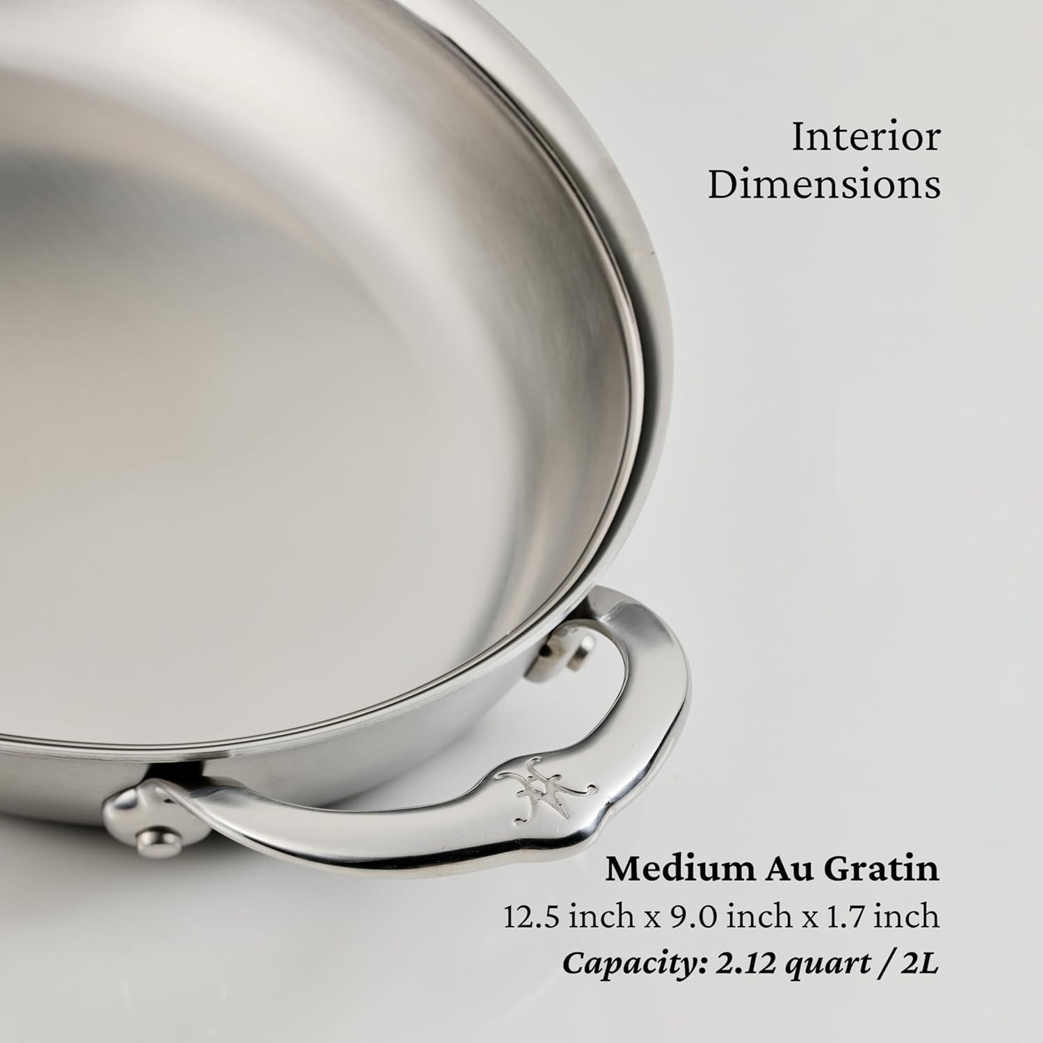 Provisions 2-Quart Stainless Steel Oval Au Gratin Dish – Medium Clad Cookware