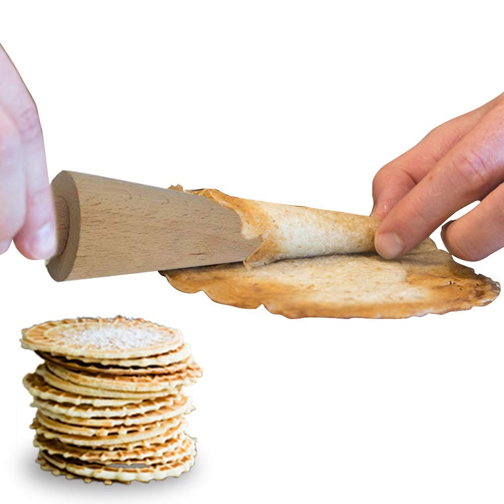 Pizzelle Roller/Krumkake Ice Cream Cone Mold 9.25 Inch Beechwood