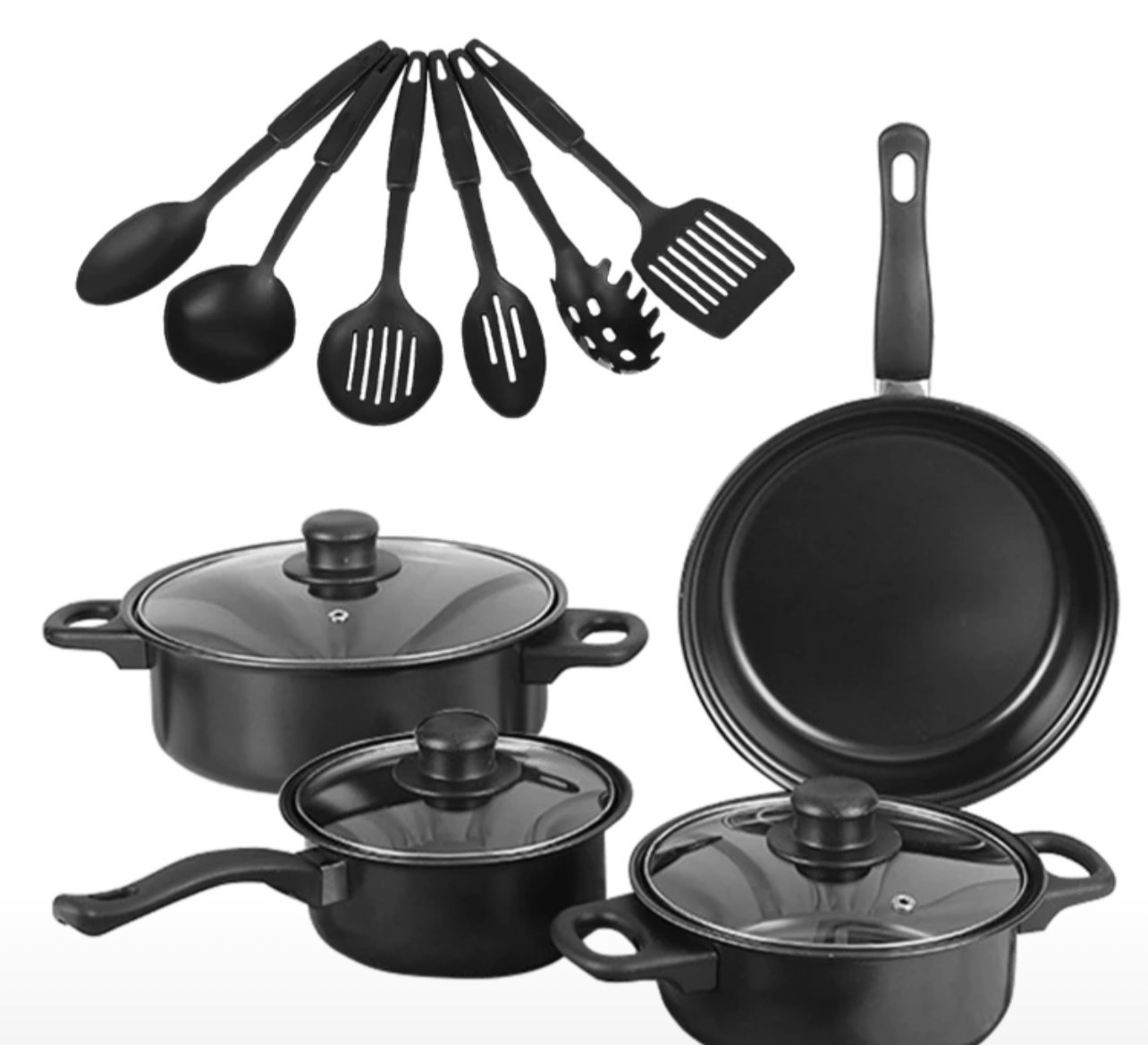 12-Piece Nonstick Cookware Set-Chefs – Dishwasher-Friendly, Induction Ready