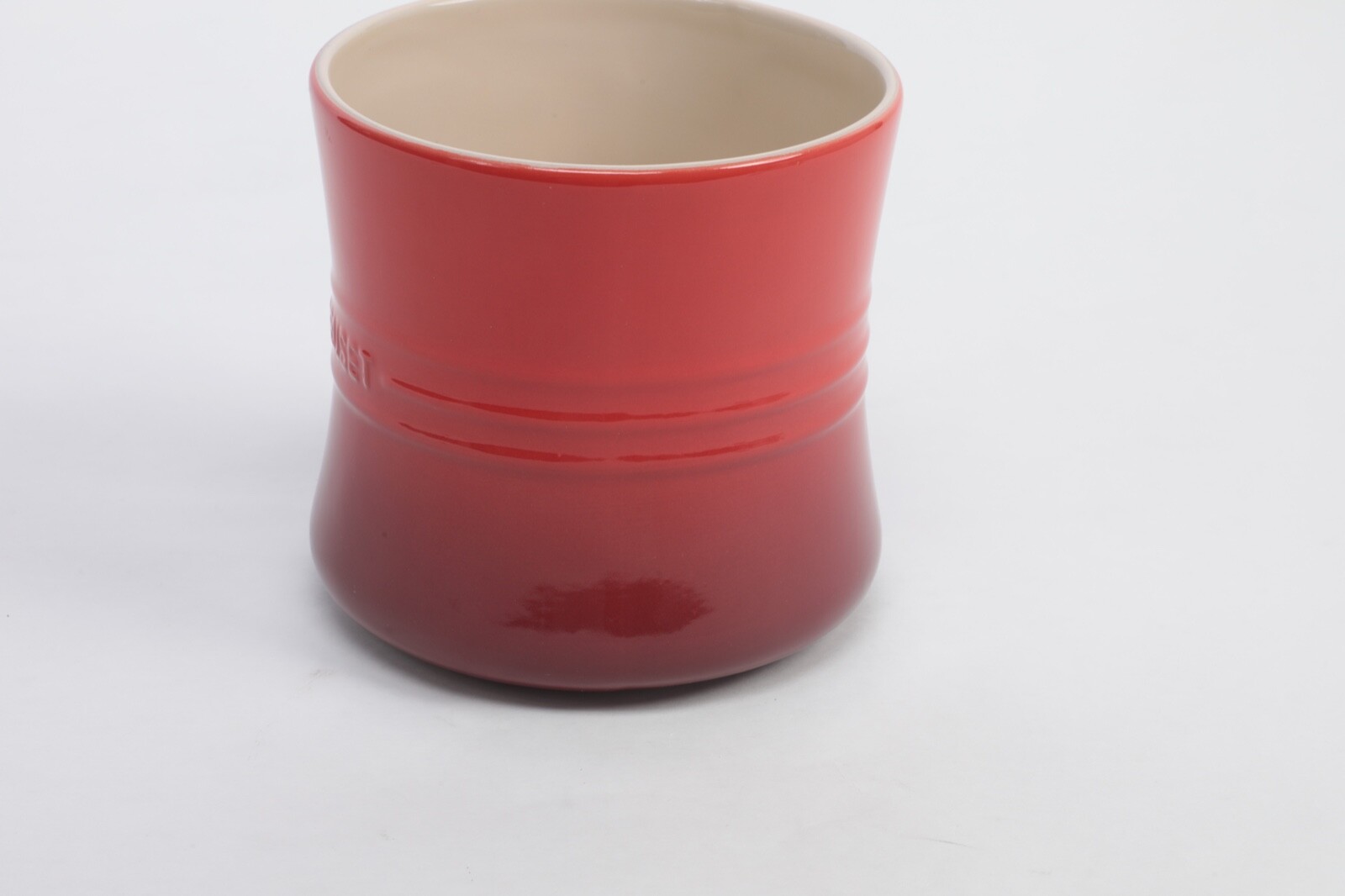 Le Creuset Kitchen Utensil Holder Crock 2.3L Cerise Stoneware NWT Second Choix