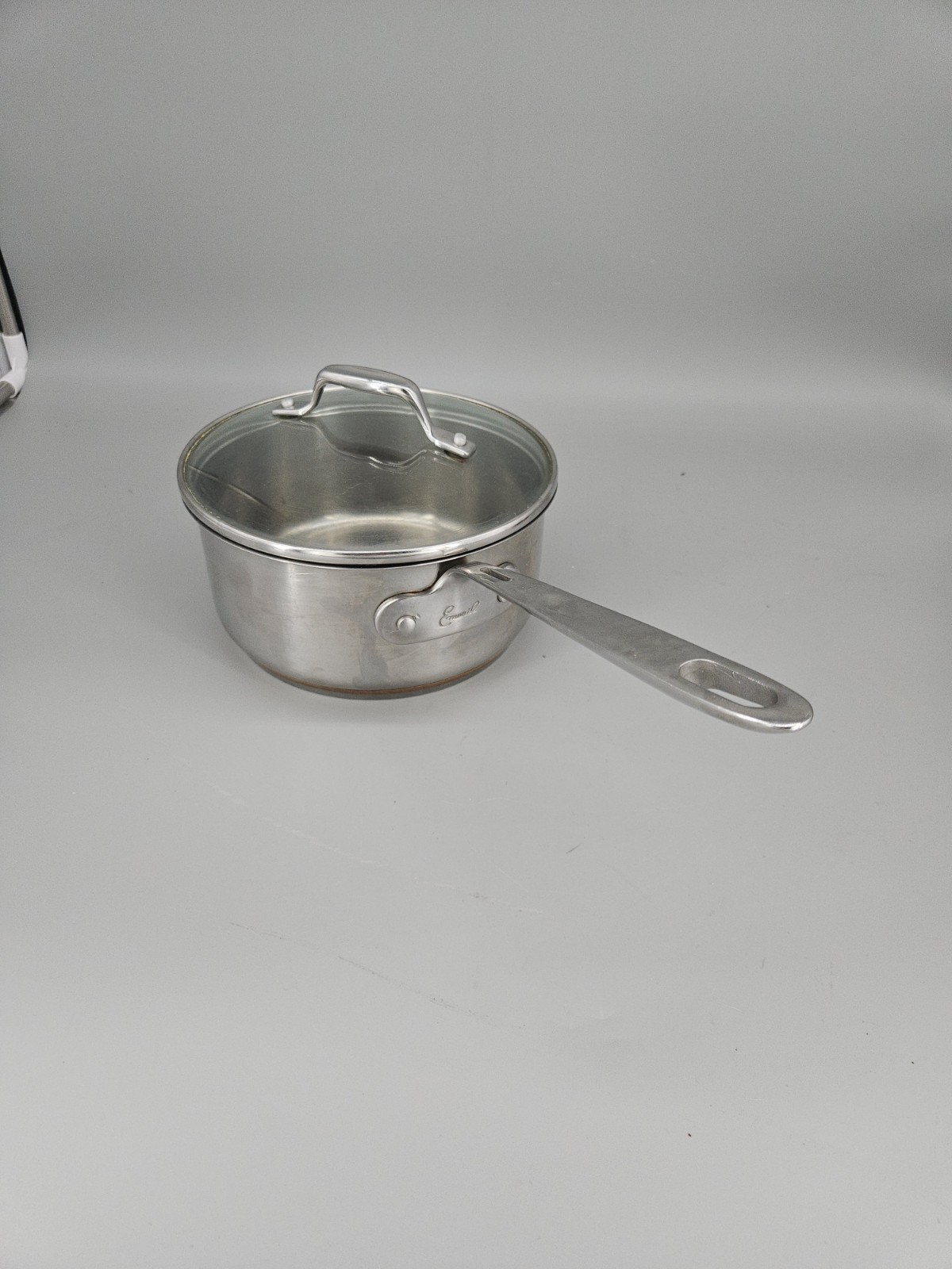 Emeril All Clad 2 Quart Stainless Steel Sauce Pan Stock Pot w/Lid Copper Core