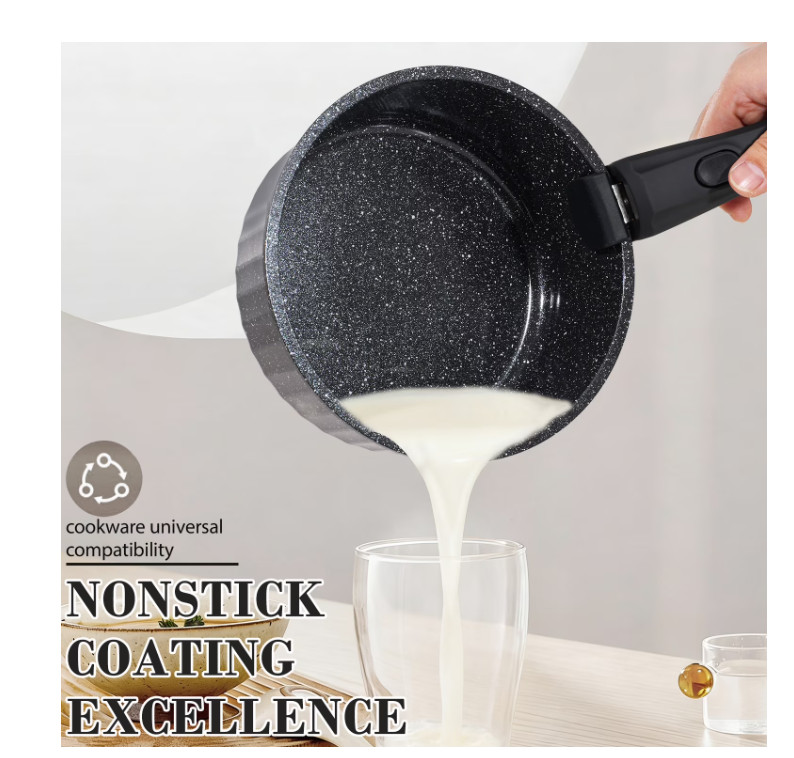 11pc Nonstick Cookware Set Removable Handle Induction Stackable Granite