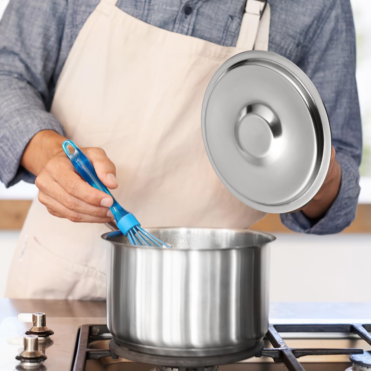 Universal Stainless Steel Pot Lid, 5 Inch Pan Cover for Small Saucepan Season…