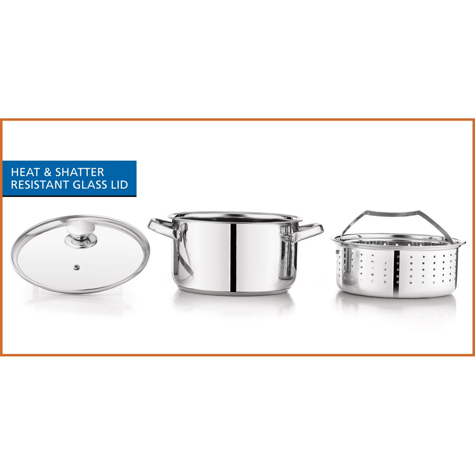 Mainstays Stainless Steel 4-Quart Steamer Pot with Glass Lid, Induction Compatib