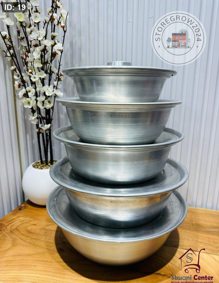 5pc Pure Aluminum Cookware Set Heavy Duty Round Pots with Lids 11-16 inch