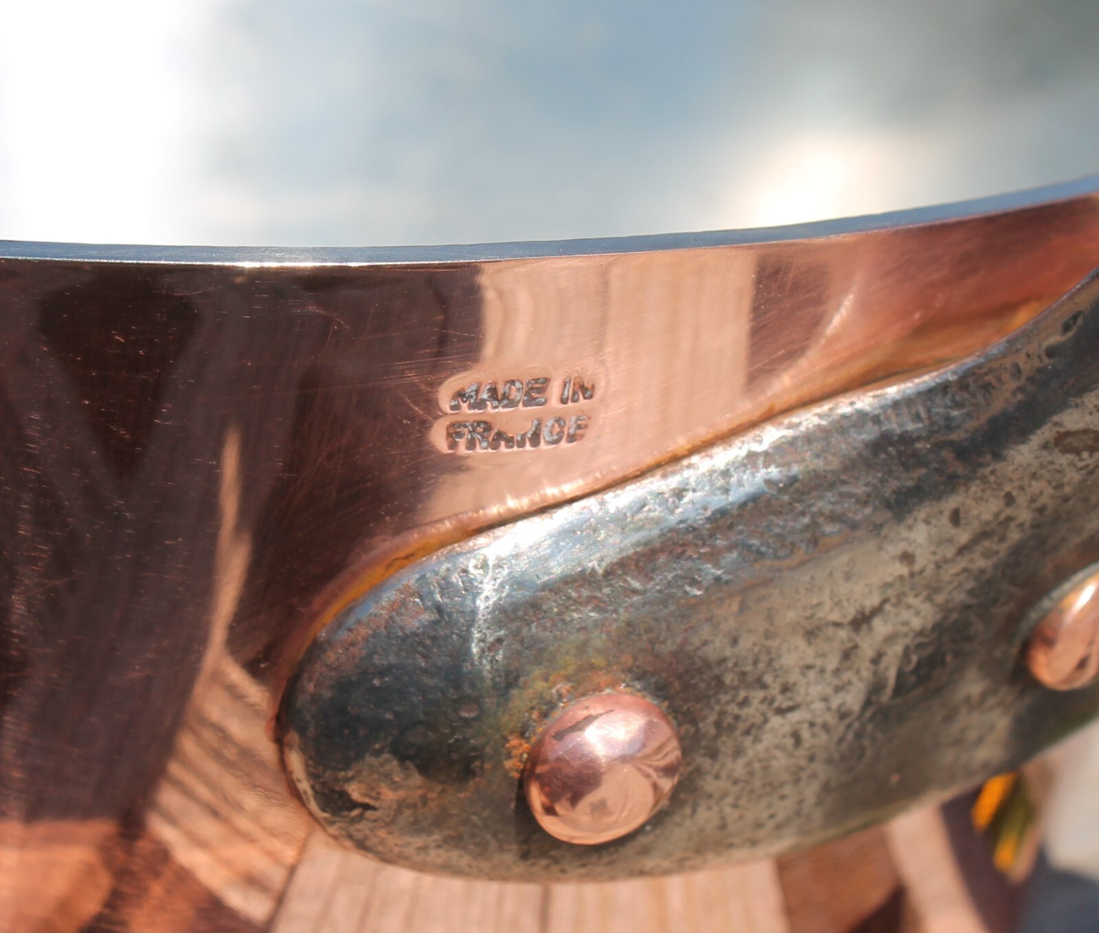 Copper 8″ Windsor Pan w/ tin lining & cast iron handle, 2.3 mm, Made in France