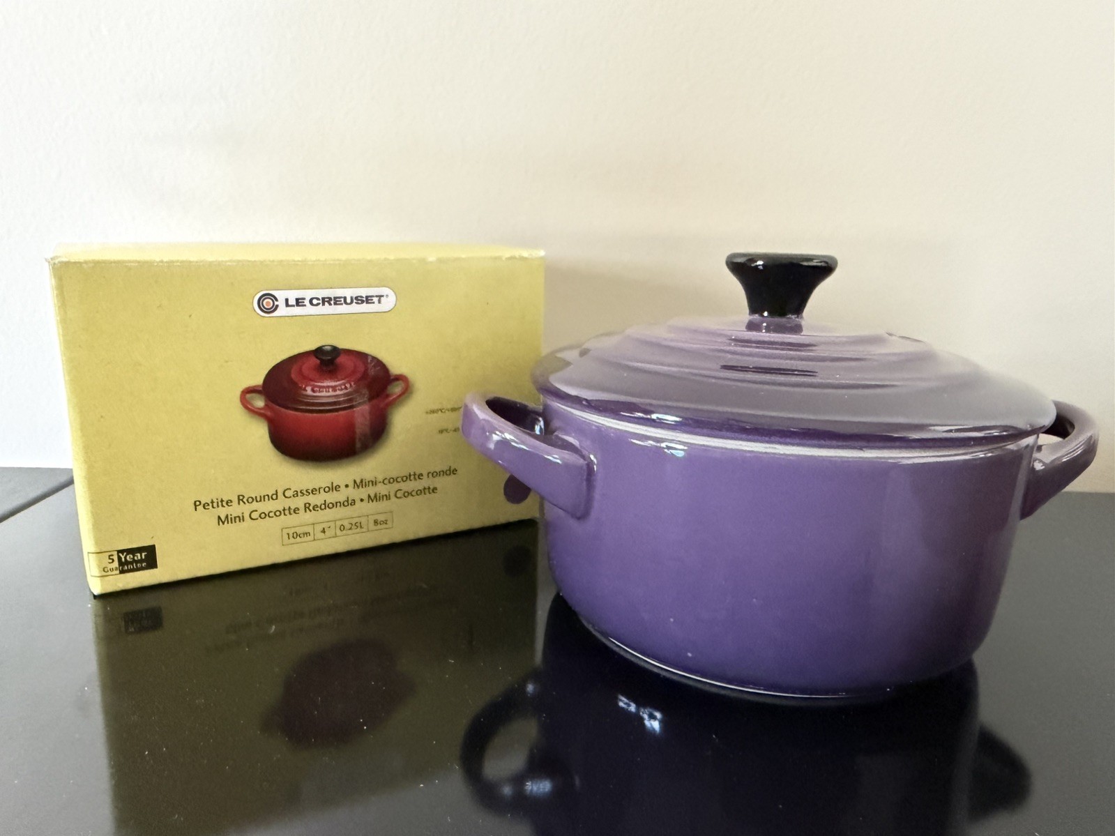 Le Creuset 10cm Mini Petite Round Casserole Cocotte – Cassis (NEW)