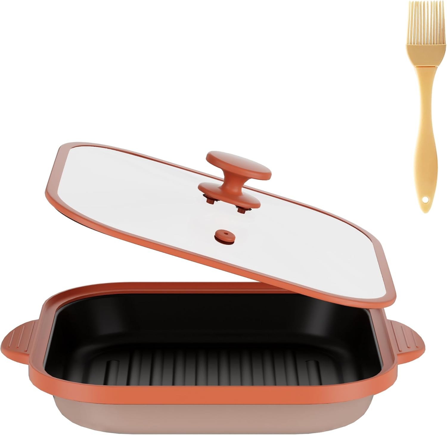 Microwave Grill Pan with Cover – Bacon Cooker, Crisper & Grilled Cheese Maker