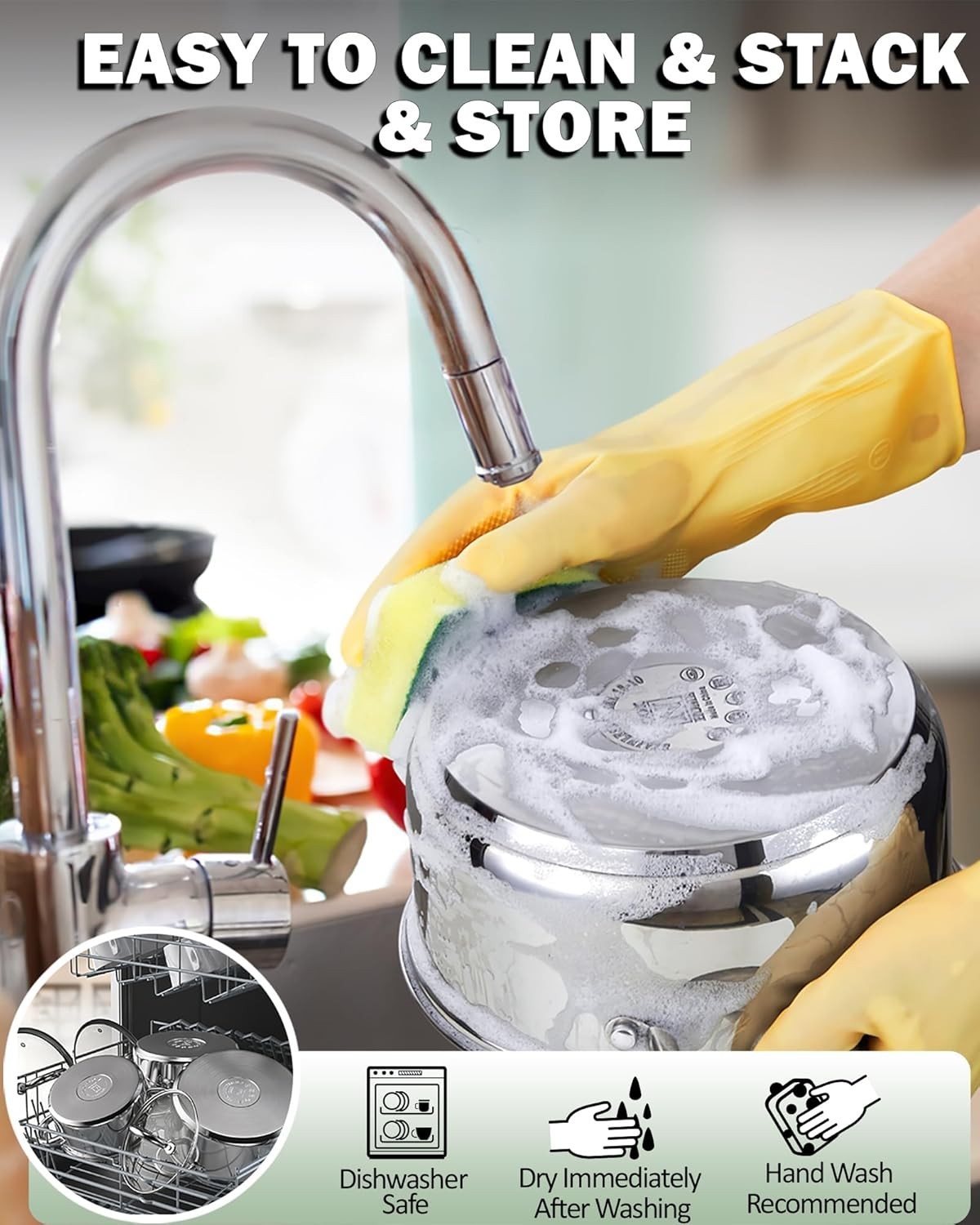 Versatile 8-Quart Cooking Pot – 18/10 Stainless Steel with Stay-Cool Handles