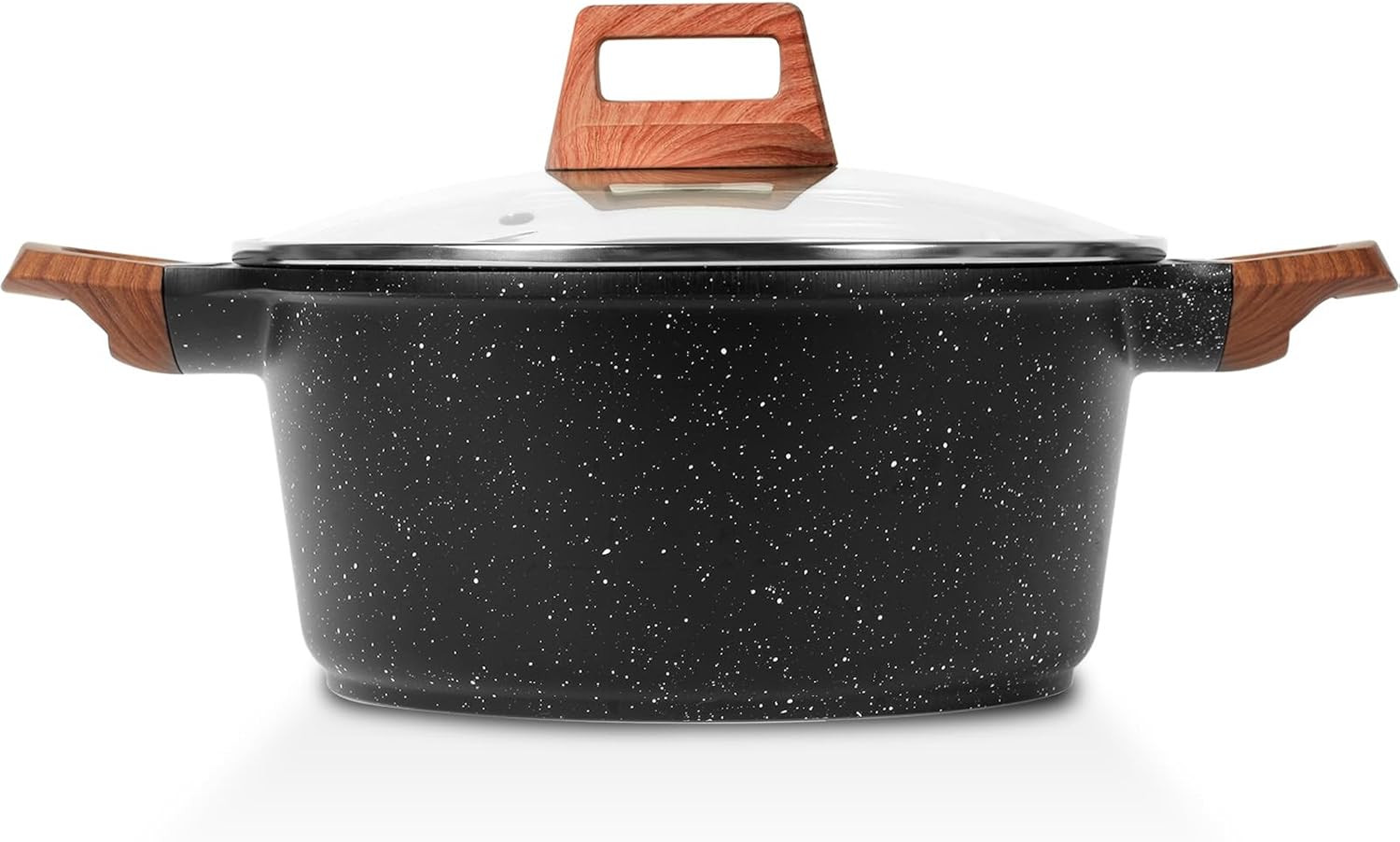 ESLITE LIFE Nonstick Stock Pot with Lid, 5 Quart Granite Casserole Large Soup Po