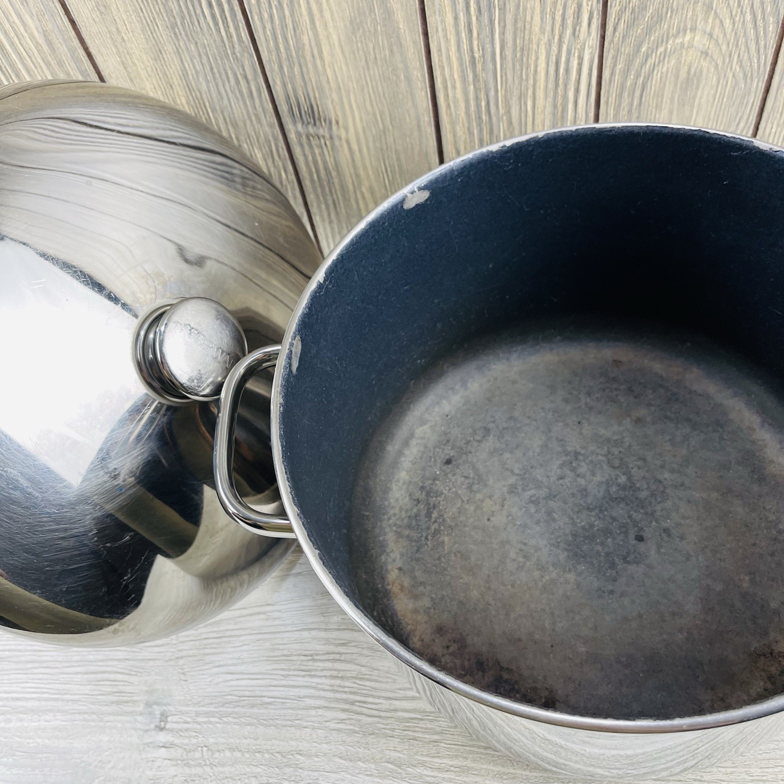 Farberware Millennium Stainless NEVER STICK 8QT Stock Pot Lid 2 Handles USA