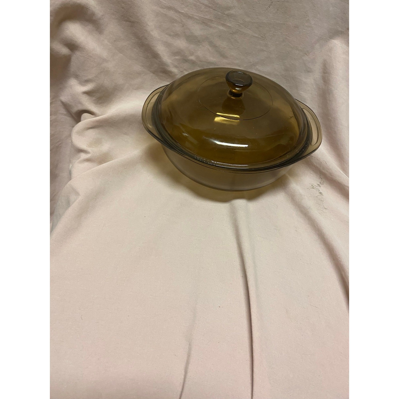 Vintage Pyrex Visions Amber Brown Glass 1.5 Liter Casserole Dish with lid