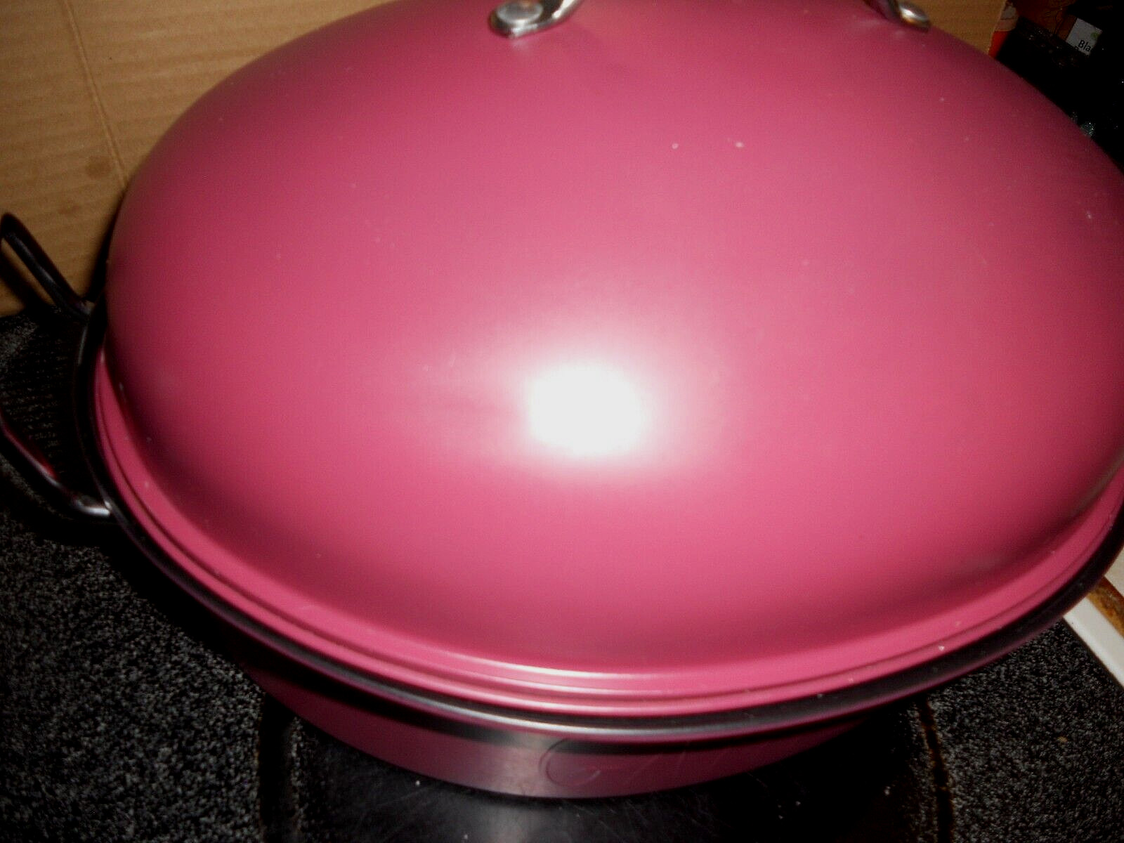 RAE DUNN RED ROAST ROASTER PAN 16″ W/INSERT NON STIK OVAL THANKSGIVING FREE SHIP