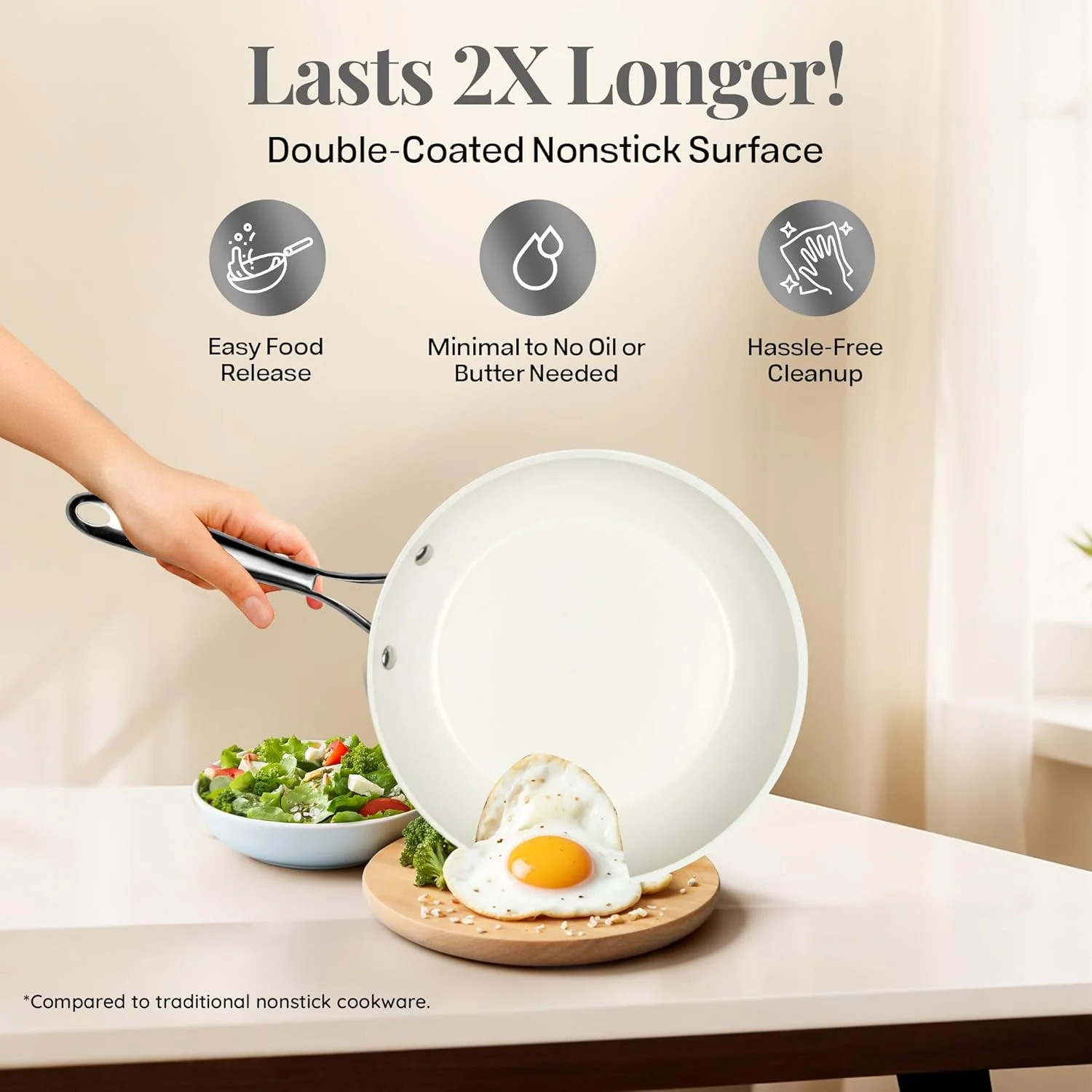 COOKWARE SET 20 Piece Steel Nonstick Pots Ceramic Frying Skillet Lids