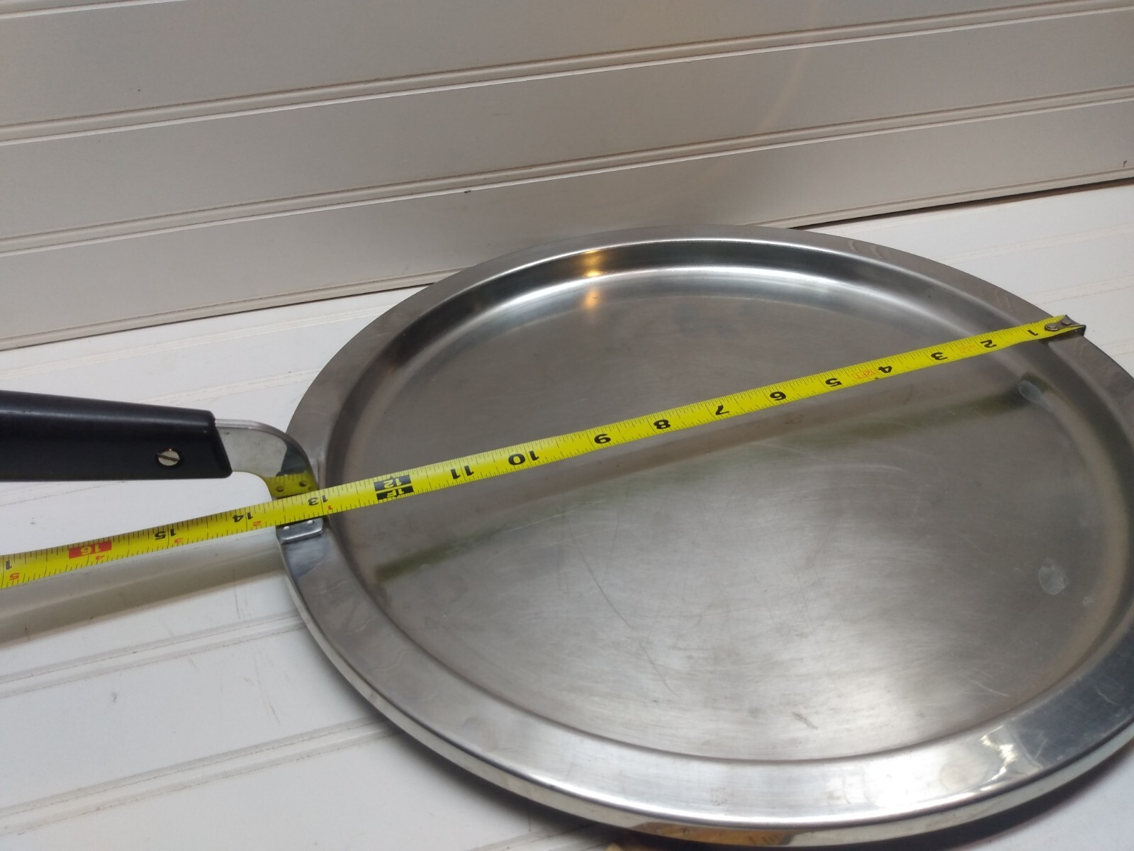 Revere Ware 13.5″ Griddle Copper Bottom Stainless Skillet Flat Grill Pan Roaster