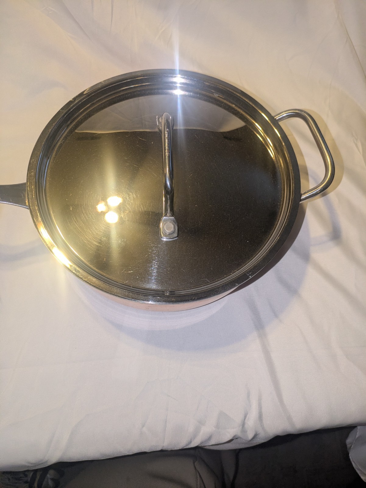 CUISINART COPPER BOTTOM SAUTE SKILLET PAN & LID COVER CTP333-24HT