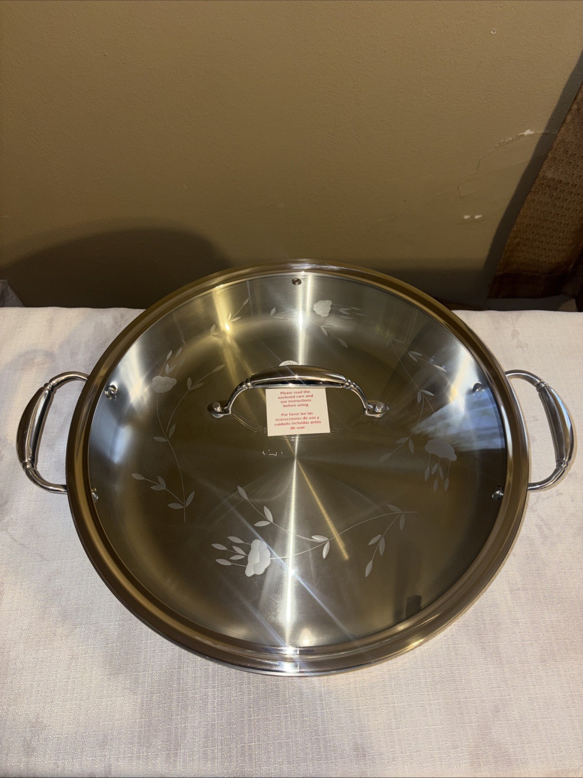 Princess House Tri-Ply Stainless Steel 15”/38.1 cm Paella Pan 10838