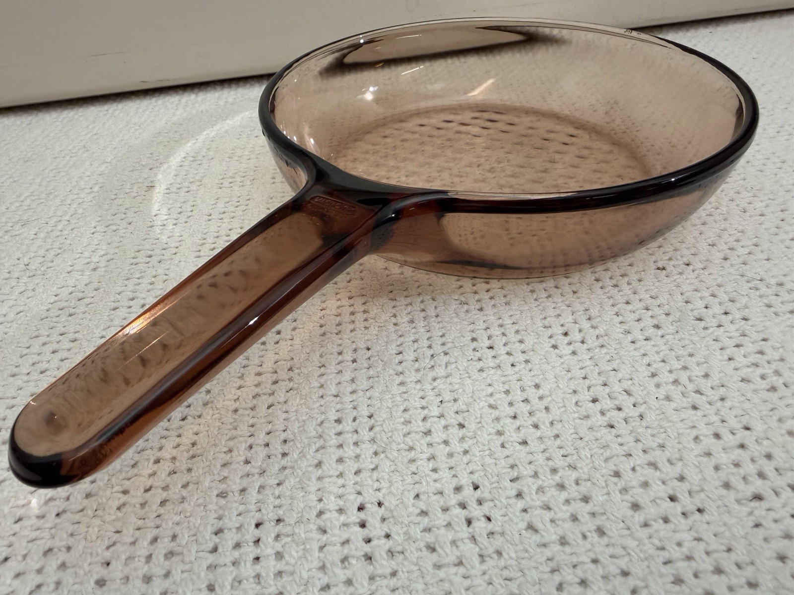 Vtg Corning Vision Ware #6 Amber Waffle Bottom 7”Fry Pan Skillet Pyrex No Lid