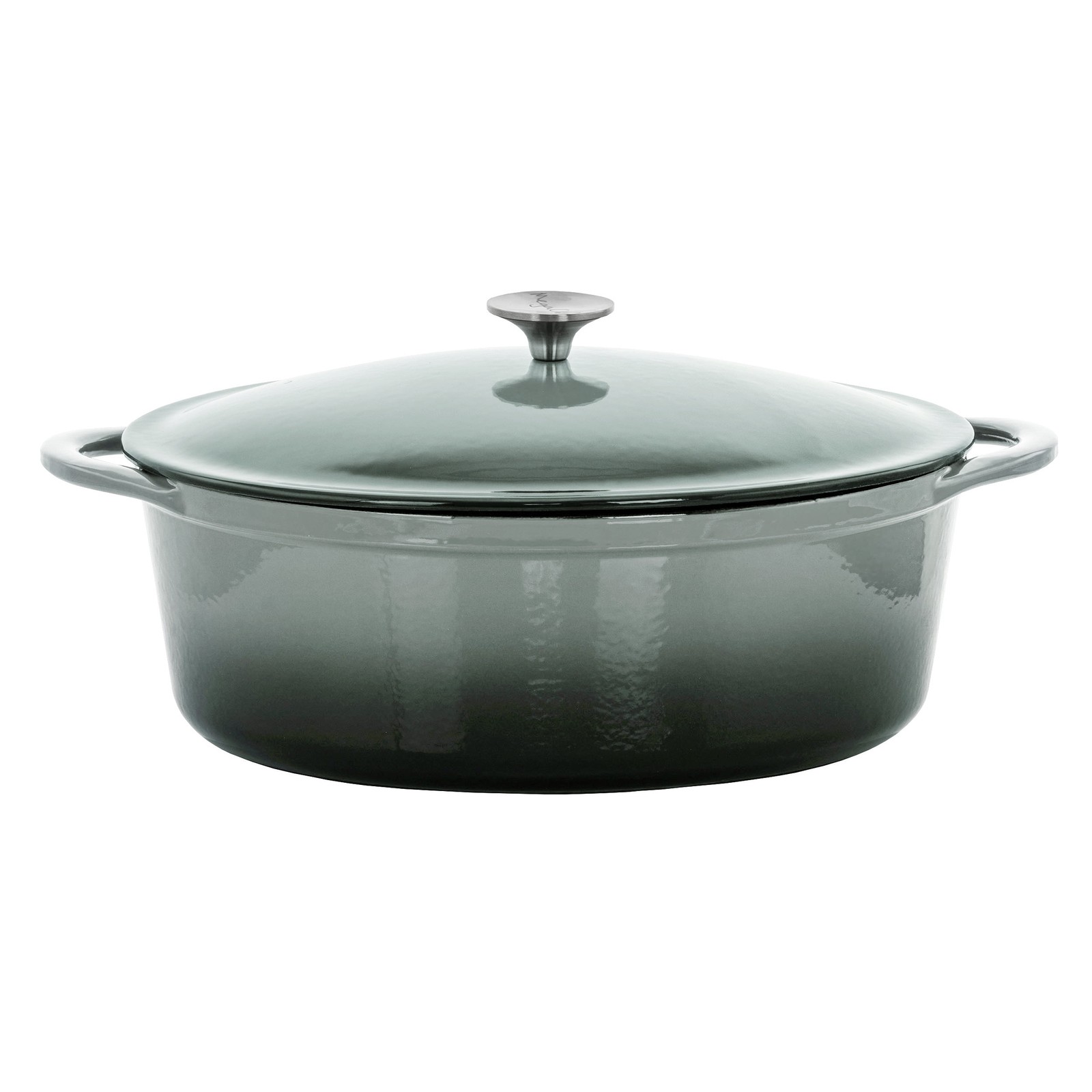 7 Quarts Oval Enameled Cast Iron Casserole in Gray