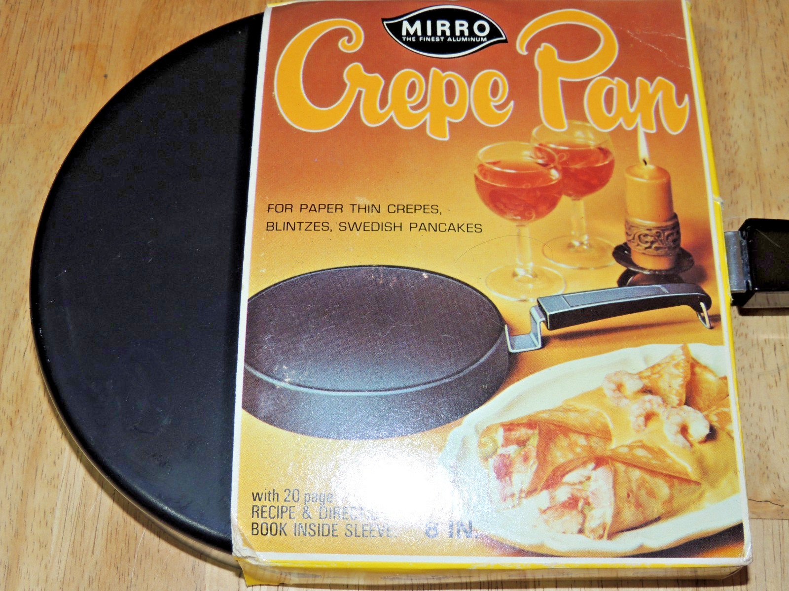 (2) Vintage Mirro Crepe Pan Maker 8″ w/Recipe & Direction Booklet Teflon Coated