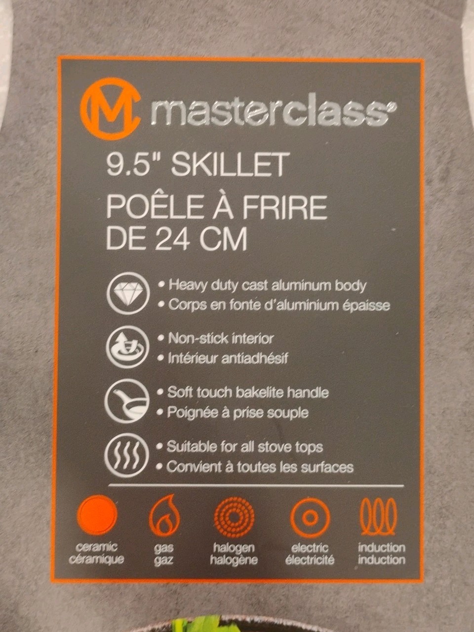 Masterclass 9.5″ Inch Nonstick Skillet Beige/Ivory Ceramic Frying Pan Pour Spout