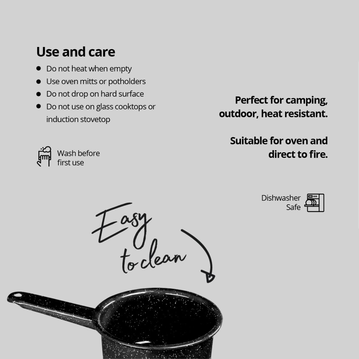 Granite Ware Saucepan, 1 and 2 Qt, Set of 2 – Speckled Black