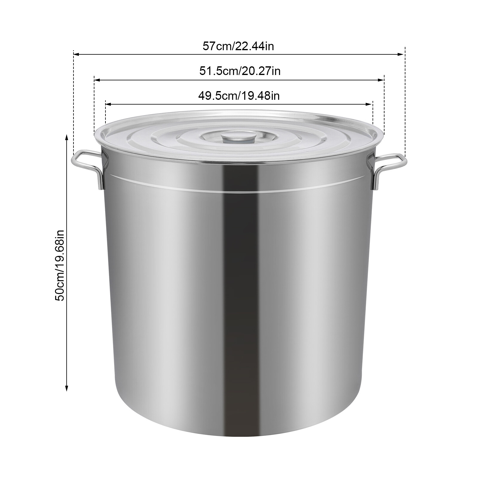 50L (52.8 Qt) Stainless Steel Stock Pot With Perforated Basket & Lid