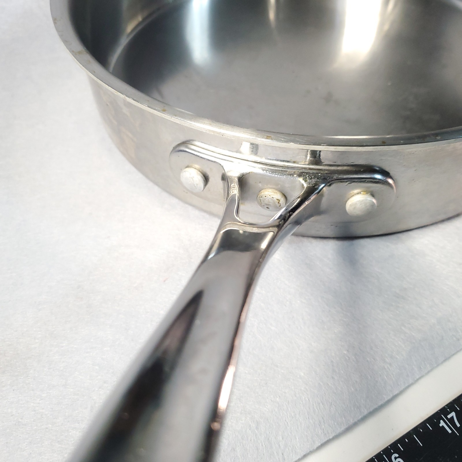 Calphalon 3 QT Quart Stainless Steel Pan Skillet Saute w/Glass Lid #5003 – READ