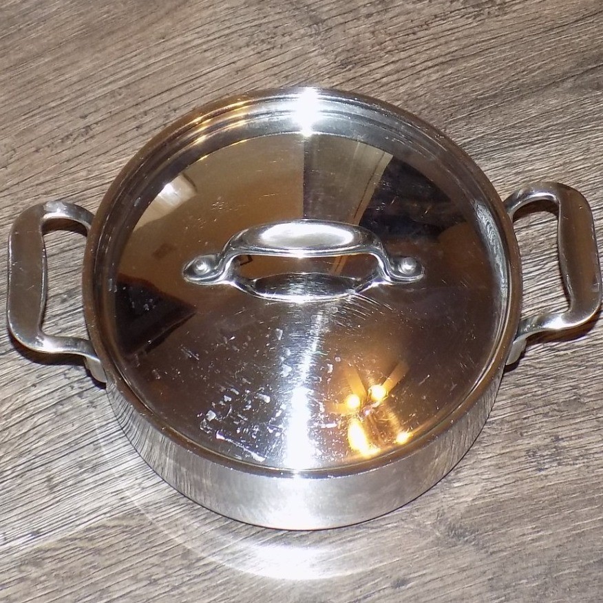 All-Clad Stainless Steel Petite Braiser Sauce Pan with Lid Silver Good Condition