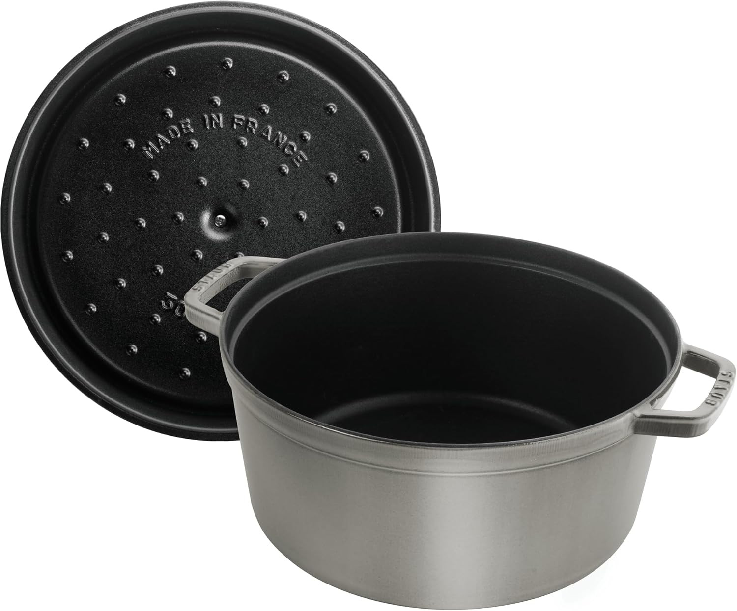 French Cast Iron Dutch Oven, 4-Qt Graphite Grey, Serves 4-6 People