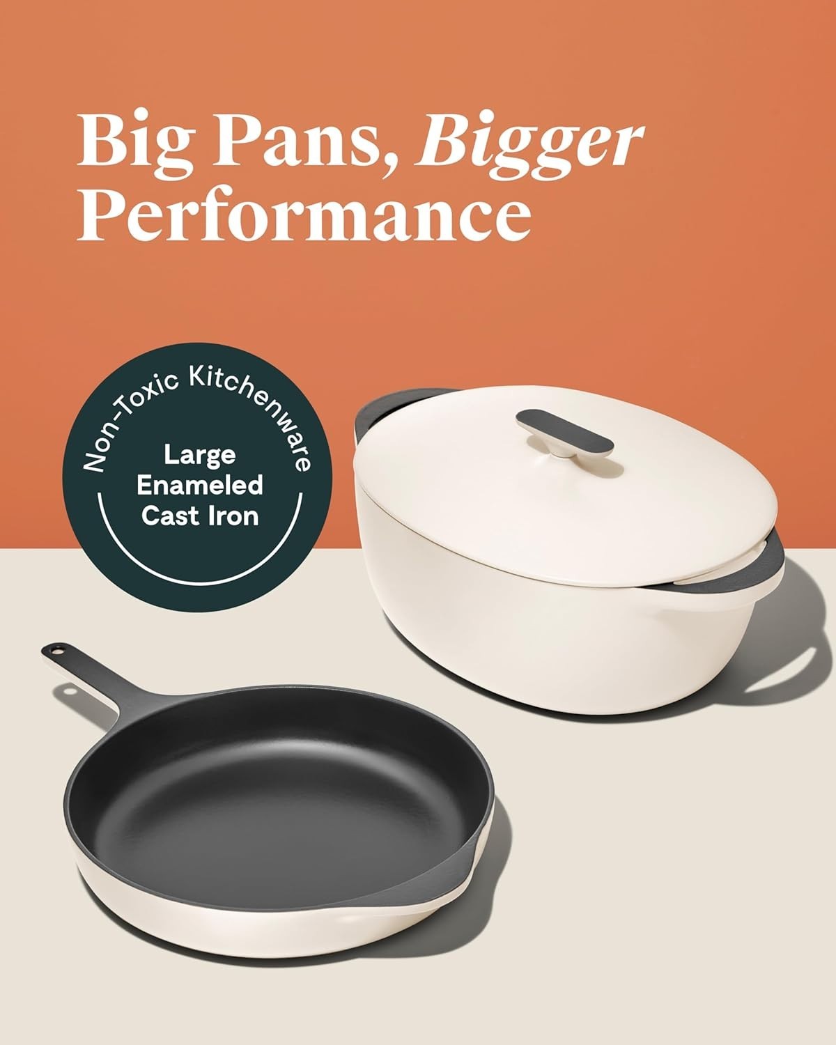 Caraway Home Enameled Cast Iron Oval Dutch Oven with Lid – Cream – SOLD AS IS