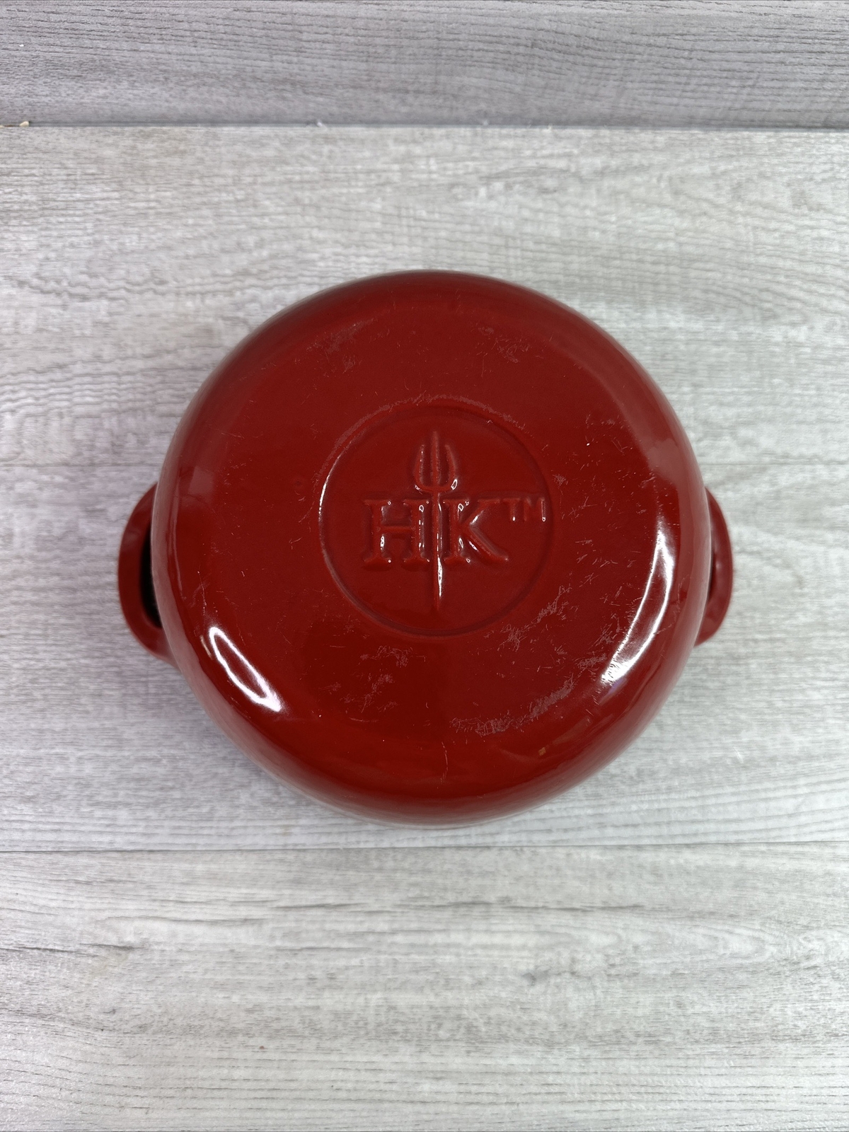 Hell’s Kitchen Balti Handled Dish Cast Iron Red Enamel 1.75 Quart Oven Safe