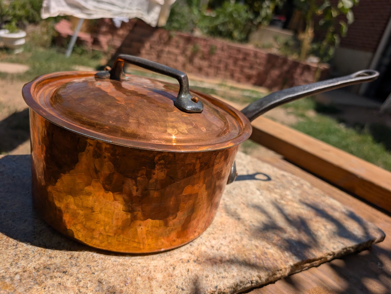 Hand Made In France 8-1/2″ Copper Pot & Lid -Made in France