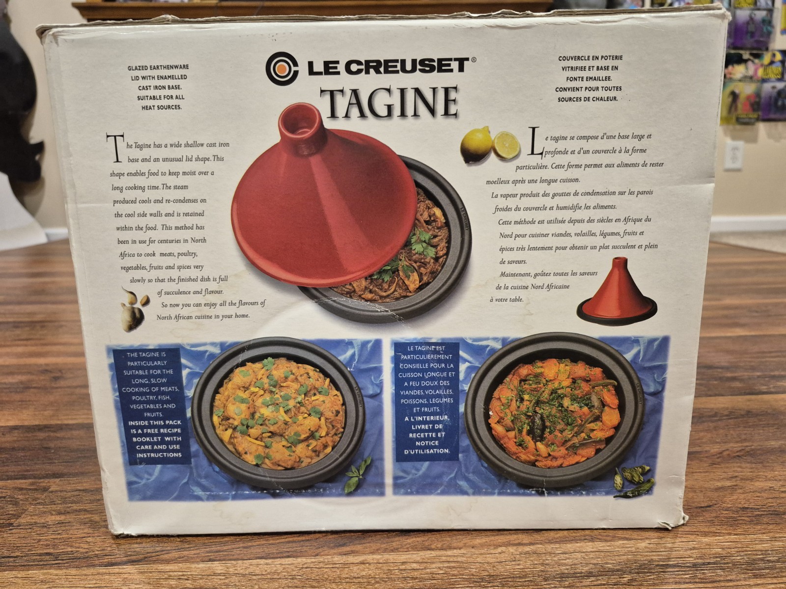 LE CREUSET 27 France Red Enamel Cast-Iron Stoneware 2.5qt Moroccan Tagine
