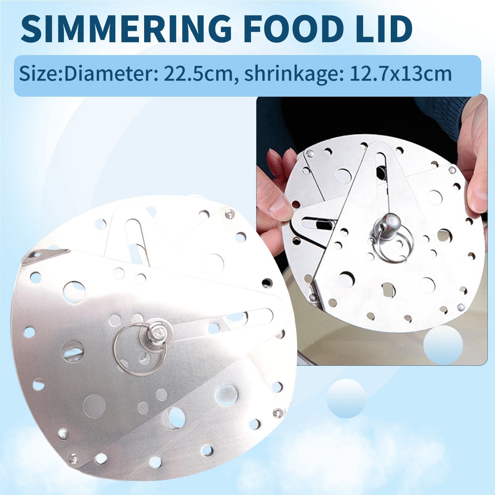 Stainless Adjustable Drop Lid Simmering Food Pot Cover -Overflow Cover4804