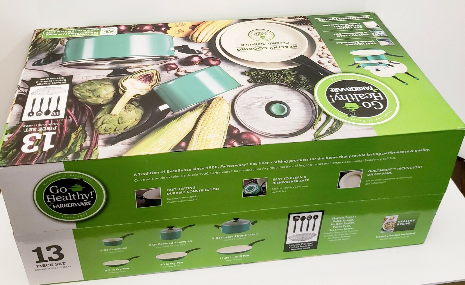 Go Healthy! By Farberware 13 Piece Nonstick Pots And Pans Cookware Set W/ Tools