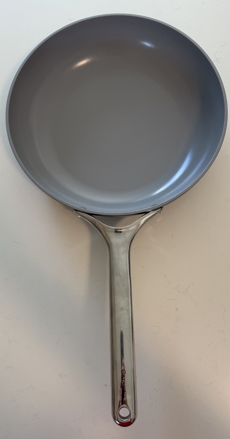 Caraway Home Fry Pan Cream 10.5” Nonstick Ceramic Cookware, Oven-Safe Non Toxic