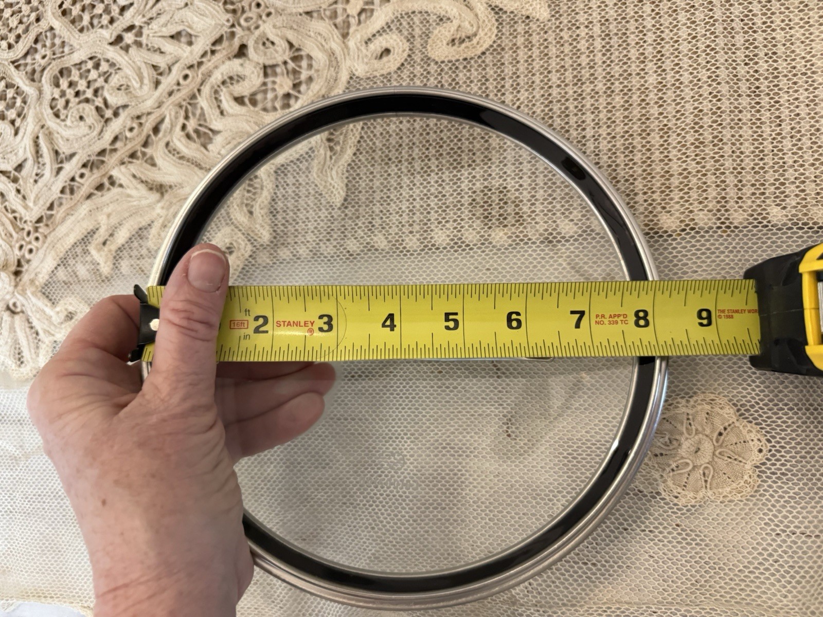 Calphalon Pot Lid 7 5/8″ Lip 8 1/4″ Diam. Stainless Glass Replacement Lid Only