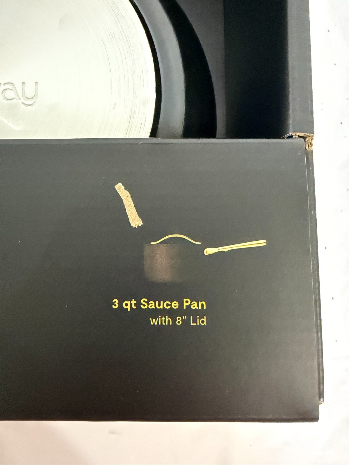 Caraway Nonstick Ceramic Sauce Pan with 8″ Lid Non Toxic 3 Qt Black