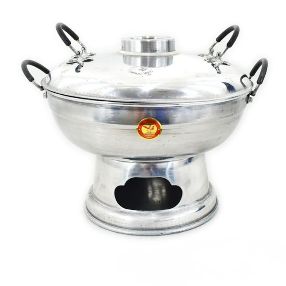 Thai Tom Yum Hot Pot Aluminum 22cm Flamingo Chimney Steamboat With Lid