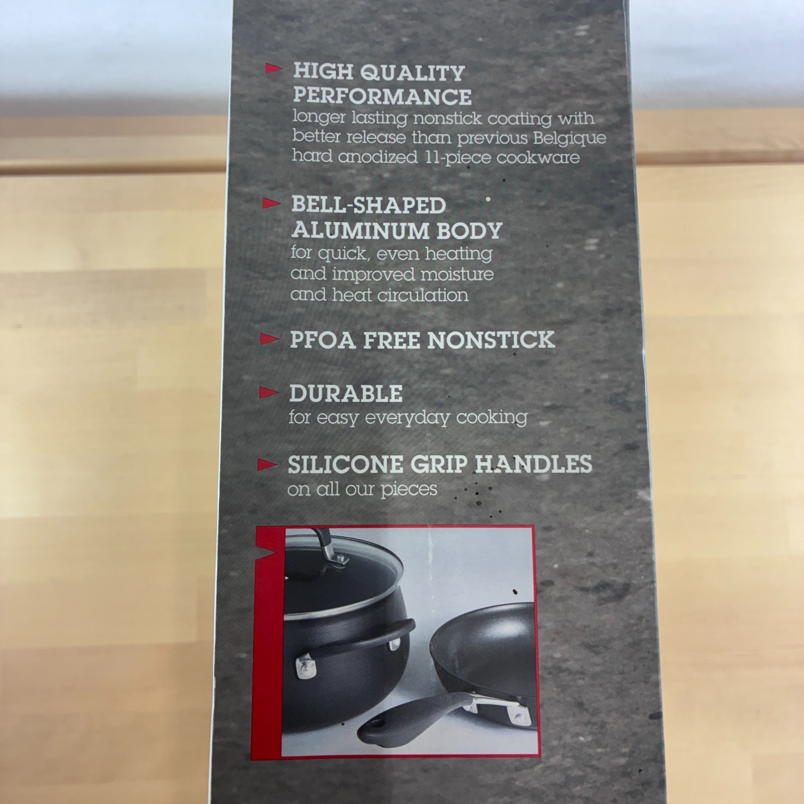 Belgique HS10820 5 Qt Hard Anodized Saute Pan Gray Nonstick Deep Skillet w/ Lid