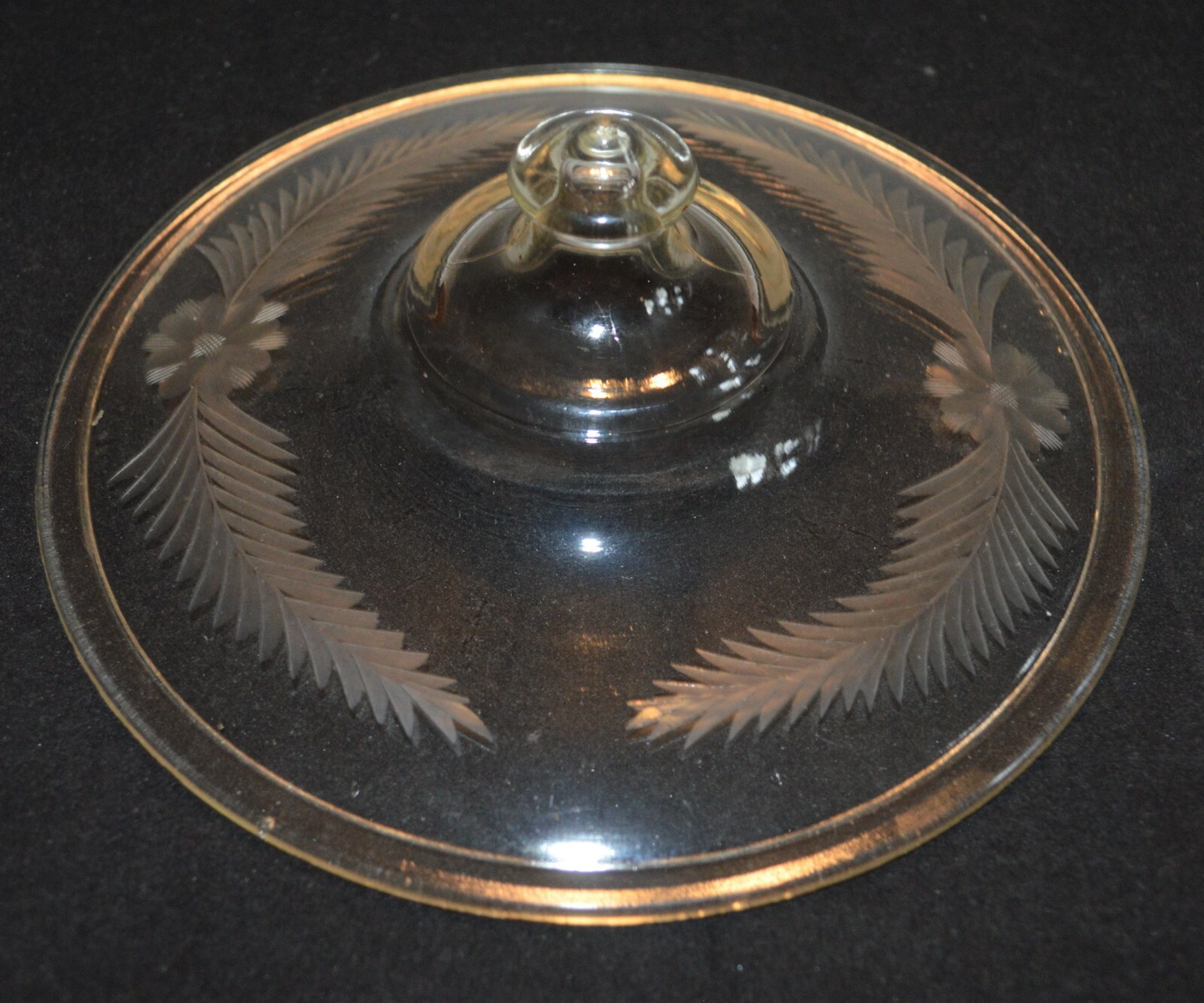 Rare Pyrex 168 Clear Round Casserole Lid ONLY 7 5/8″ exterior diameter etched