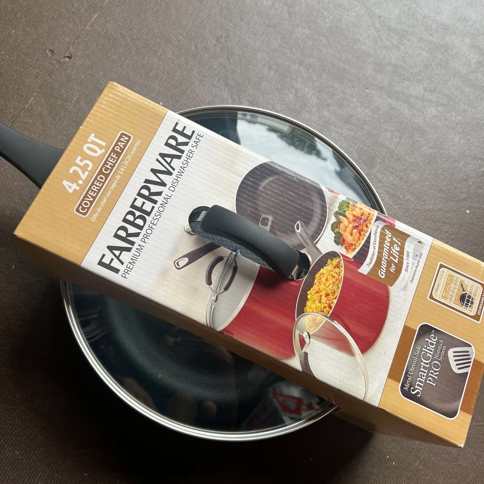 Farberware Premium 4.25 Qt. Professional Dishwasher Safe Covered Chef’s Pan