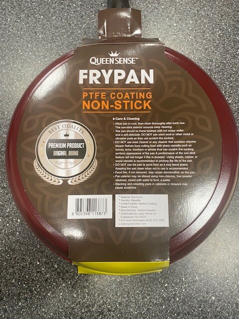 5 Frypans QUEENSENSE- PTFE Coating Non Stick Made in Korea 9, 10, 11, 12, 13 in