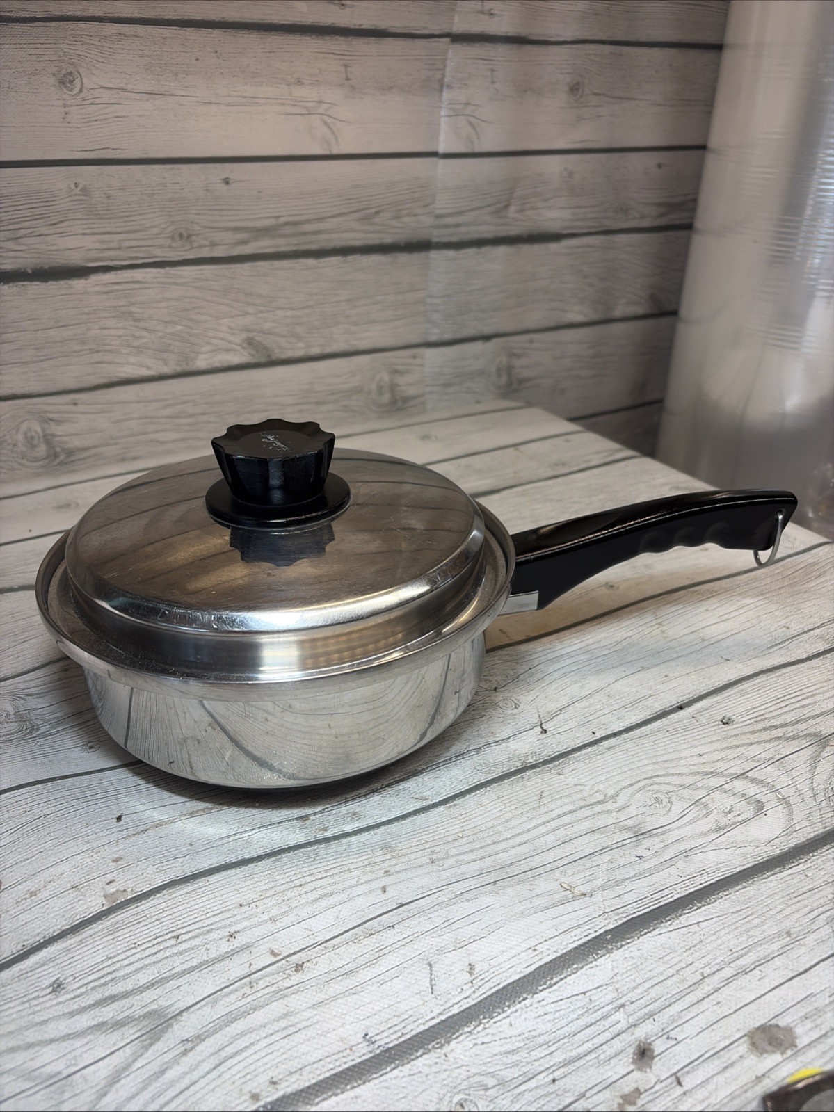 Vtg Lustre Craft 5-Ply Multi-Core Stainless Steel 8 1/2” Sauce Pan With Lid