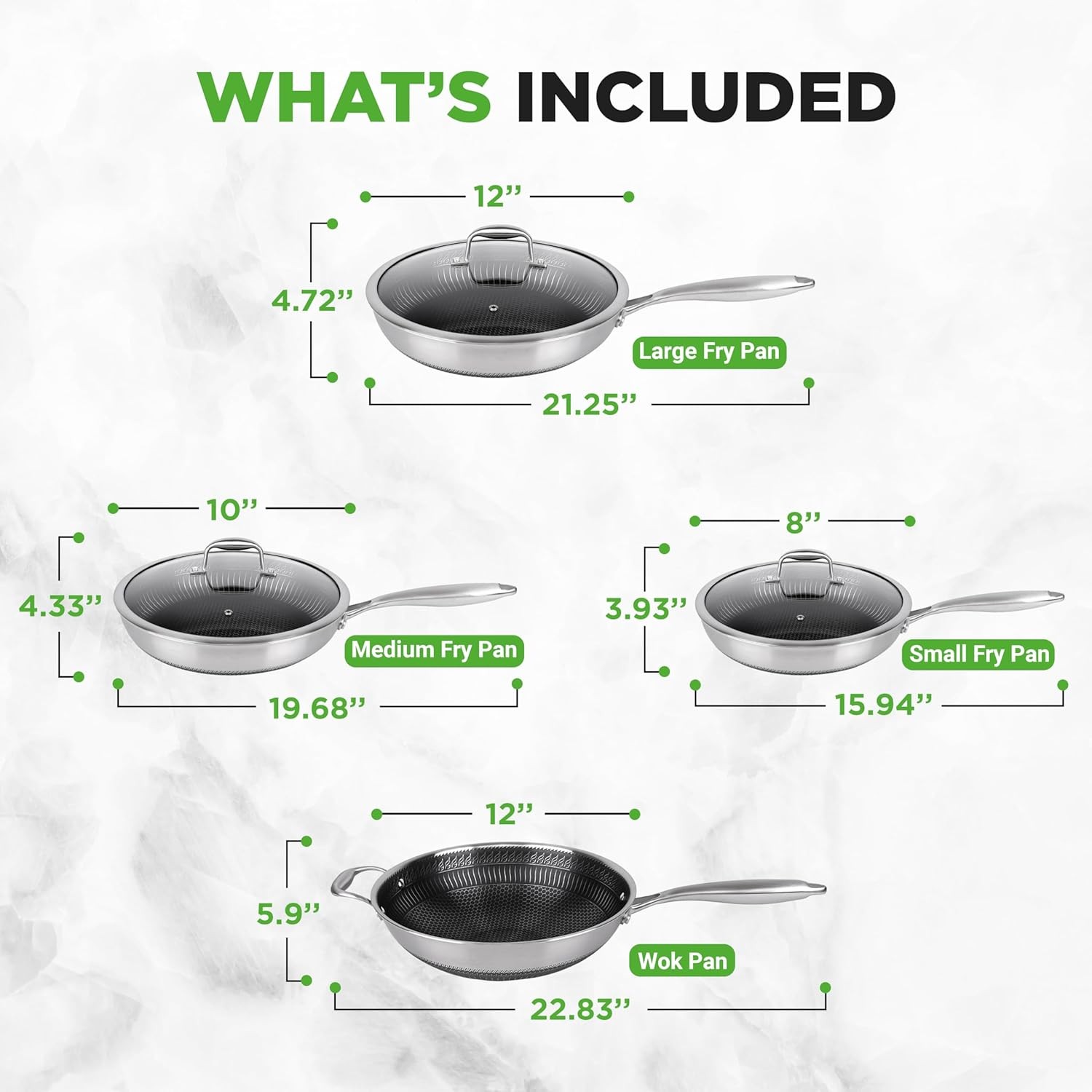 Nutrichef 7 Piece Stainless Steel Cookware Set Non Stick Ergonomic Handles