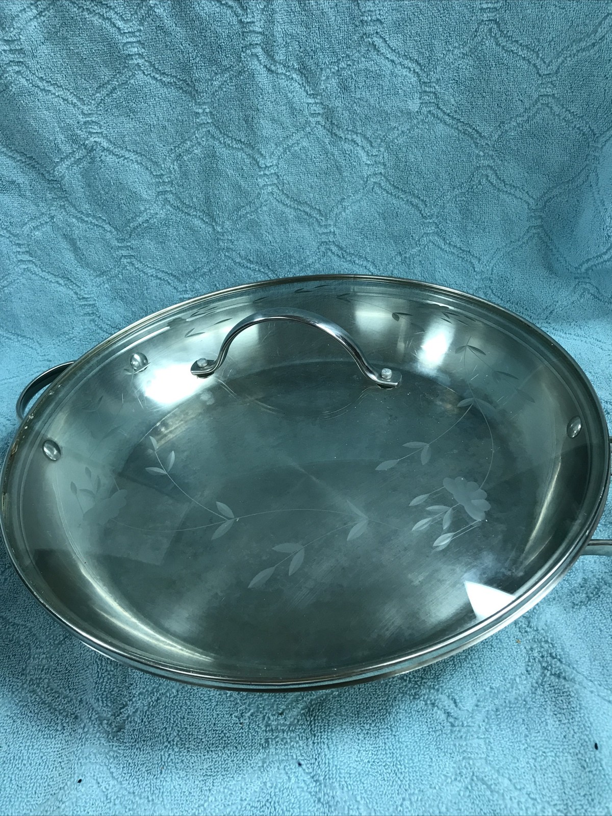 Princess House 14″ Stainless Steel Braiser 14 qt Double Handle With Lid