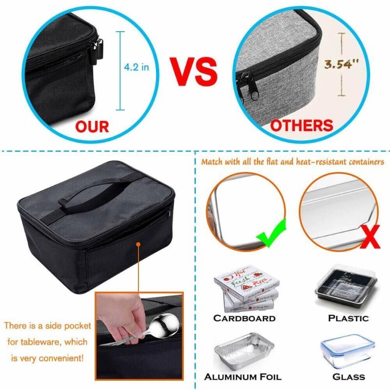 Mini Oven Food Heating Device Portable Heating Lunch Box for Office/Car 2 in 1