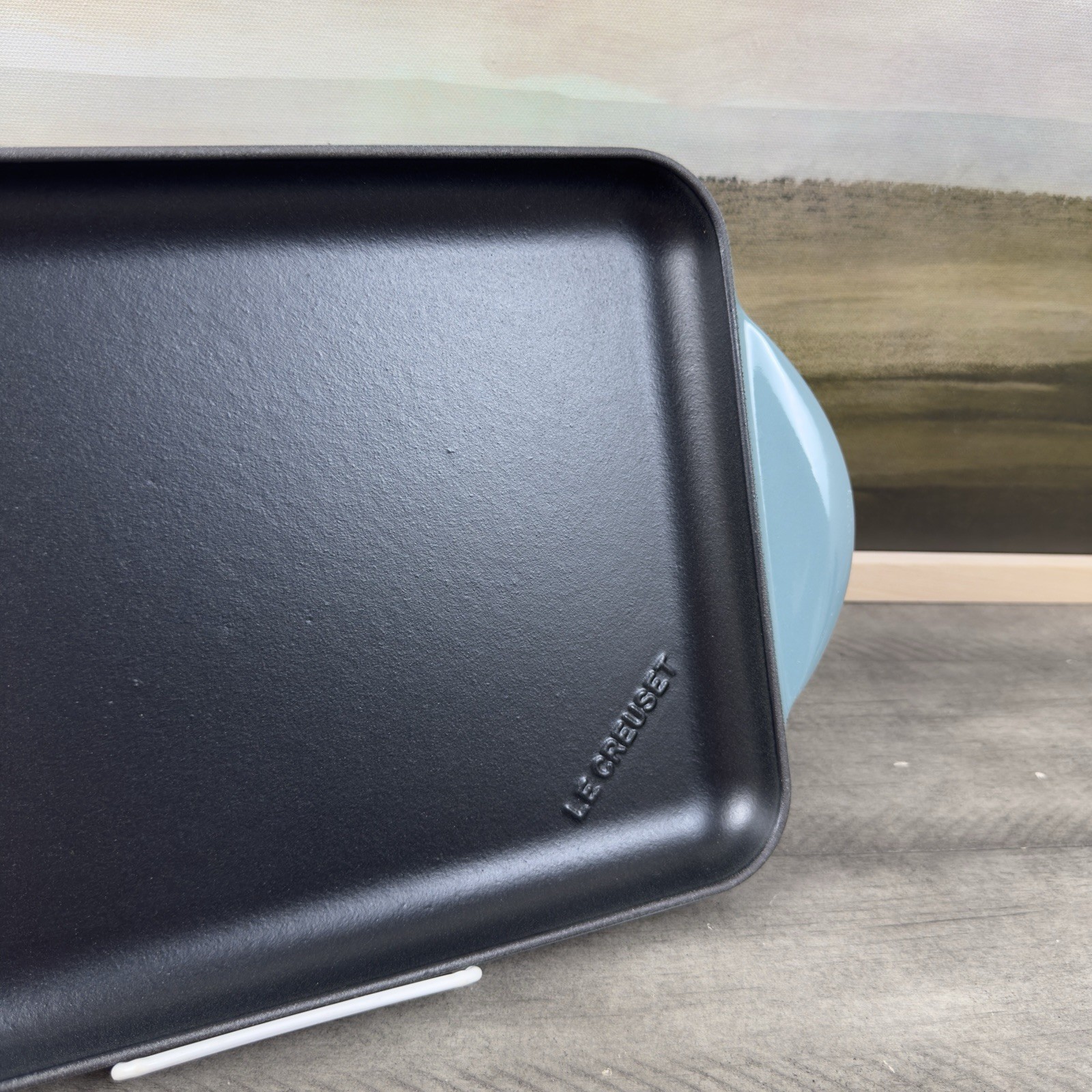 Le Creuset Signature Enameled Cast Iron Skinny Griddle Ocean Scuffed *Read OB